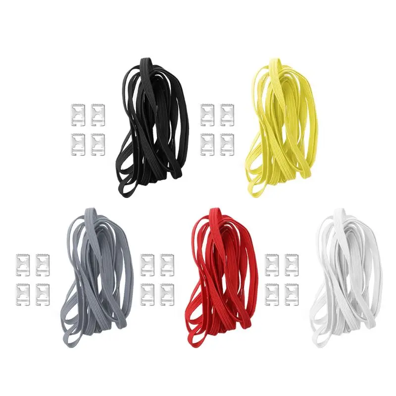 

Shoe Strings Lazy Shoelaces No Tie Without Lacing Sneaker Sports Shoes Laces Stainless Steel Buckle Flat Elastic Athletic Rope