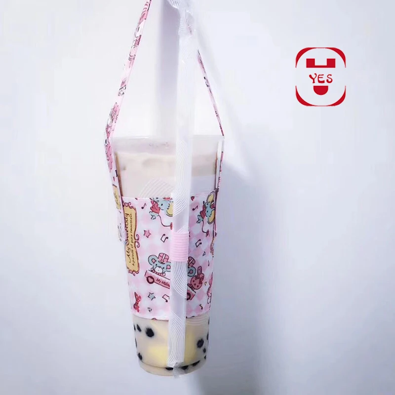 Да мультфильм экологичный мешок для напитков крышка чашки Холст сумка чай кофе ручная выкручивающаяся напиток молоко чай кофе сумка Холщовая Сумка
