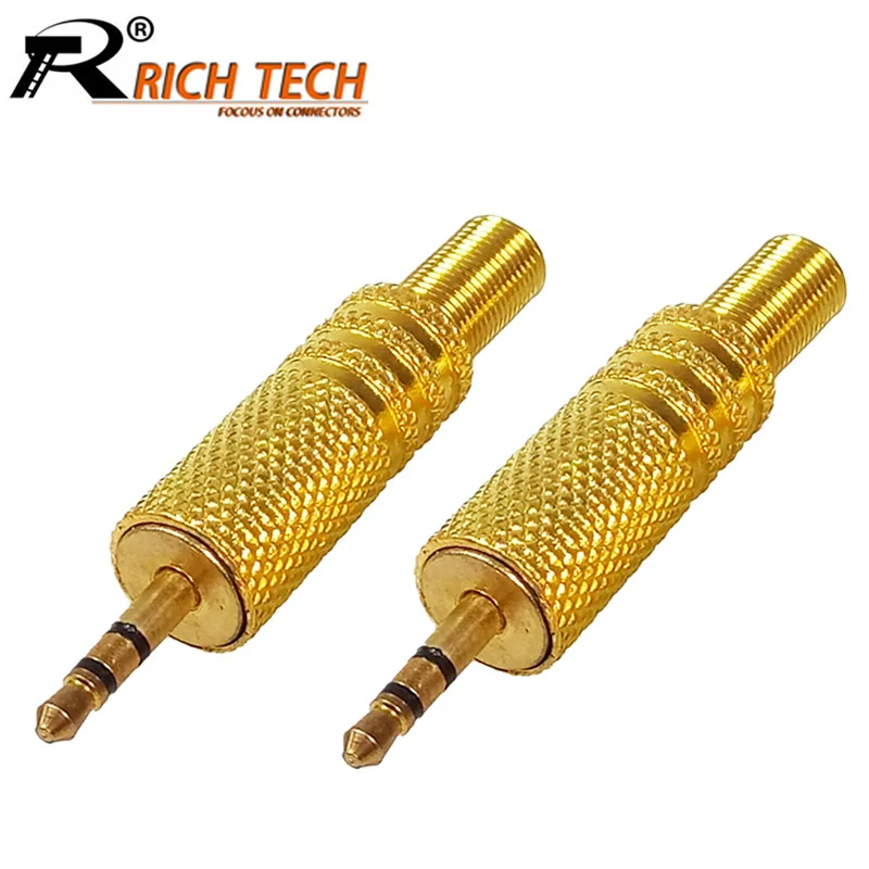 100pcs lot 3 pins 2 5mm plug connector w spring Nickel Plated 2 5 Stereo Headset Dual Track Headphone Adapter 2 5 plug jack