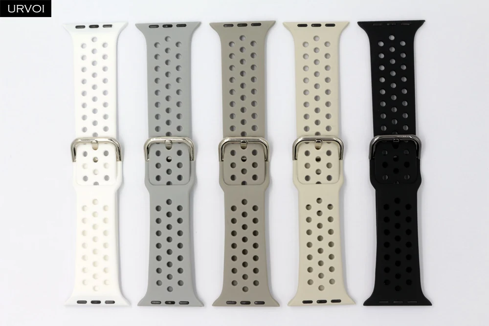 URVOI спортивный ремешок для наручных часов Apple Watch NIKE+ series 5/4/3/2/1 ремешок для наручных часов iWatch, силиконовой лентой штырь на замену-and-tuck металлической пряжкой