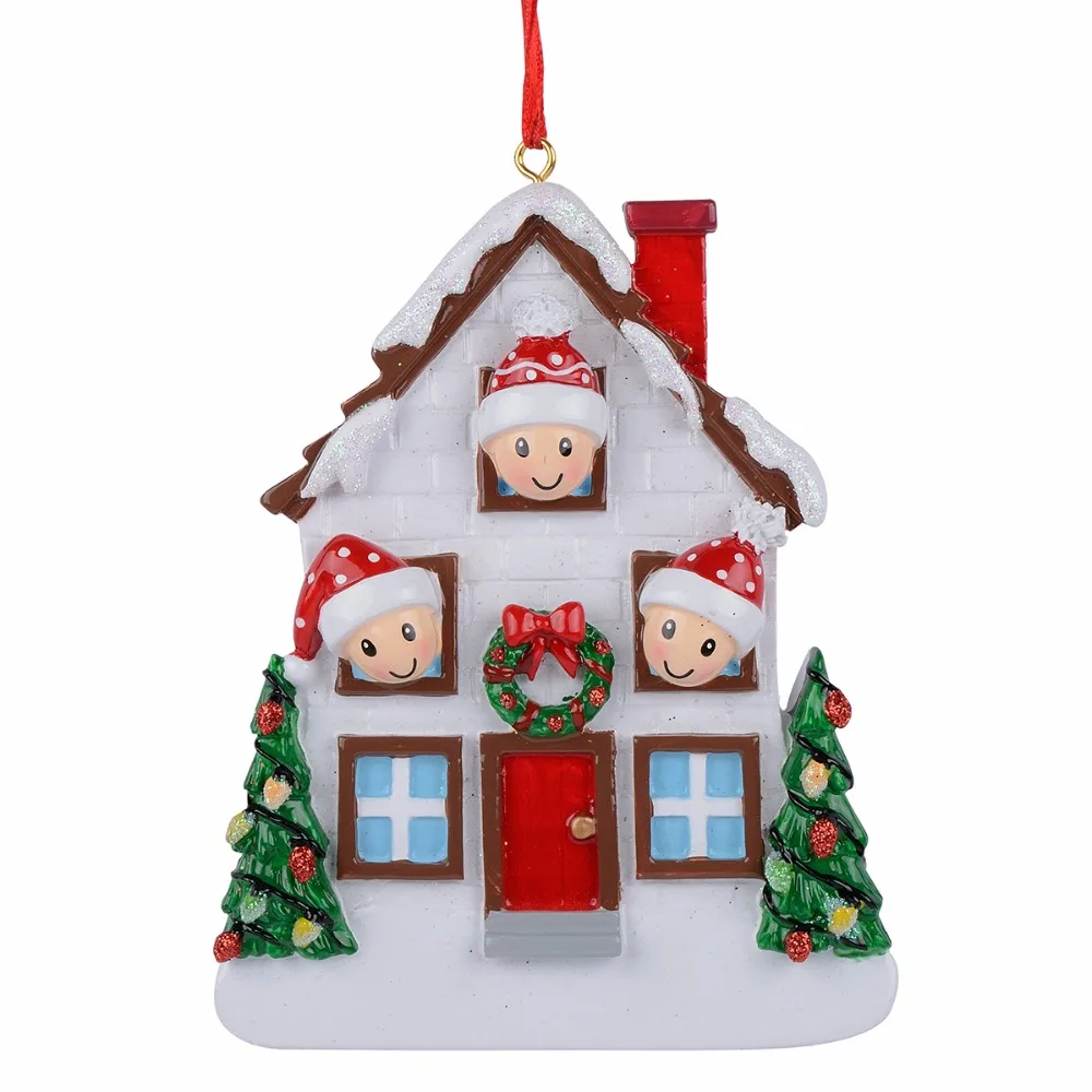 

Wholesale Resin Bear Family Of 3 Christmas Ornament Personalized Gift Write Your Own Name For Holiday Home Decor Miniature Craft
