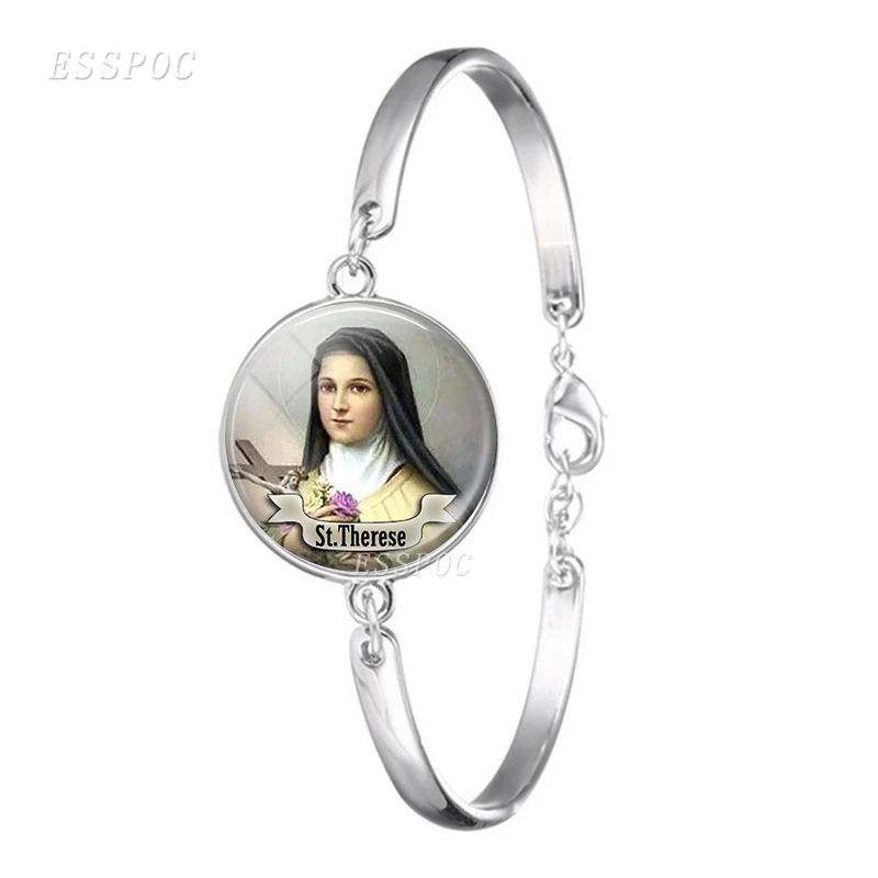 Браслет с кабошоном из стекла St Michael Круглый браслет религиозные украшения