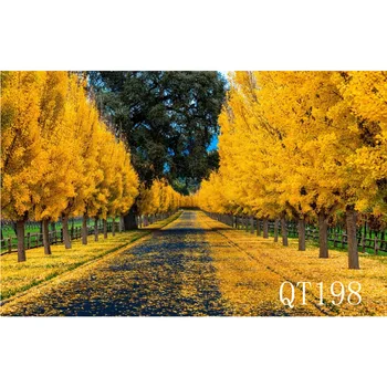

LB Polyester & Vinyl Backdrops Background For Photography Studio Backdrop Photo Props Autumn Highway Covered With Fallen Leaves