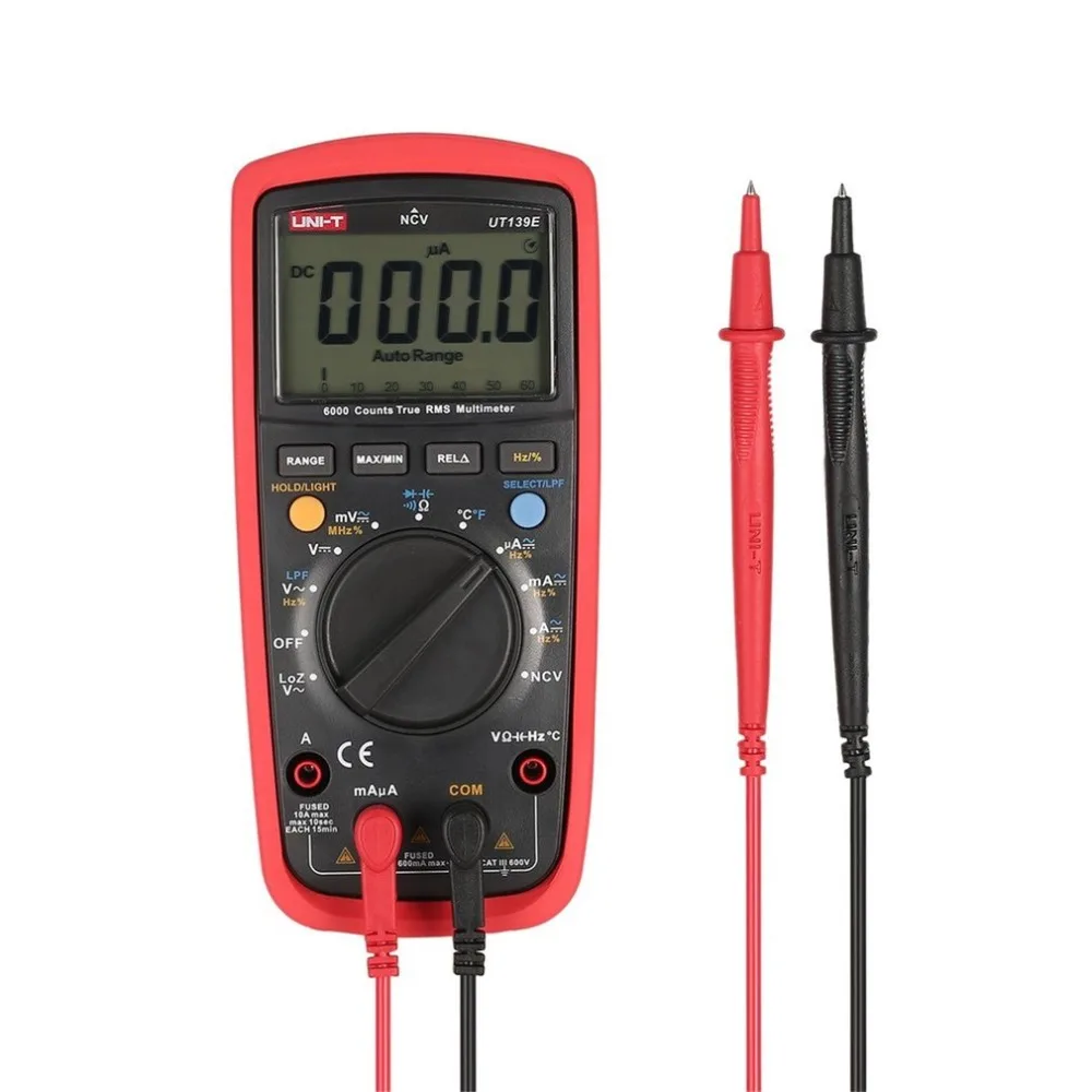

139E 6000 Counts Digital Multimeter with Auto Range DC/AC Voltage True RMS LPF Pass Filter LoZ Temperature Capacitance