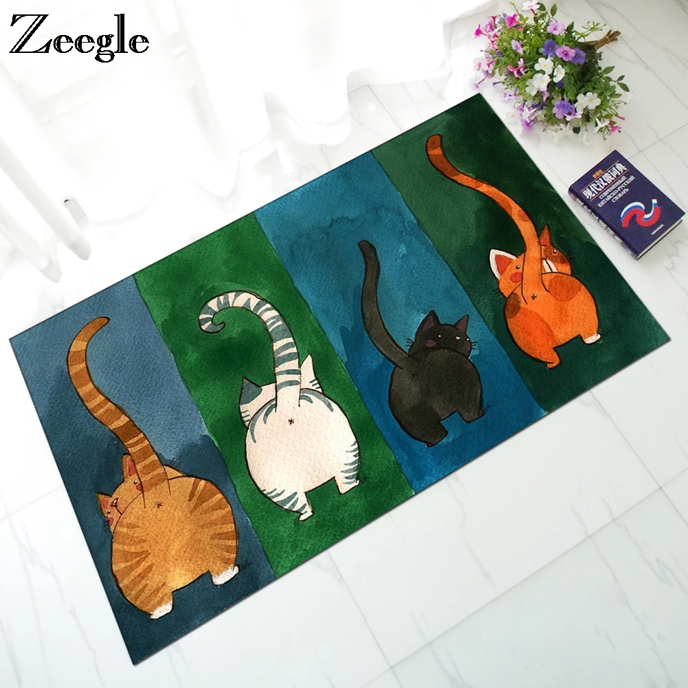 Zeegle Cat коврики коврик для двери напольные коврики резиновый Коврик противоскользящий ковер для детской спальни коврики для ванной комнаты