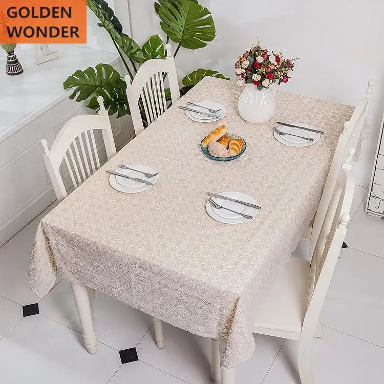 

Pvc Tablecloth Waterproof Oil proof Table Cover White Color Customised Made in China