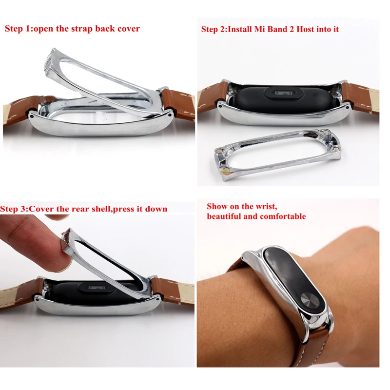 Кожаный ремешок для Xiaomi mi 2 наручных ремешка Безвинтовой браслет mi Band 2 Сменные аксессуары для xio mi band 2