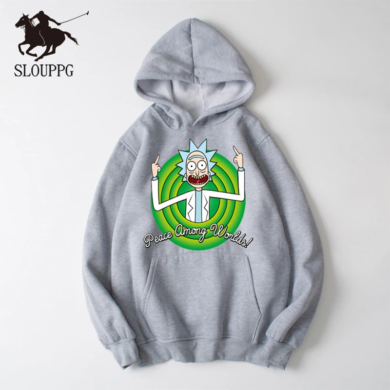 SLOUPPG 2019 خريف جديد تصميم ريك و morty رجل هوديس القطن مضحك طباعة هوديي رجل الأزياء ريك morty عارضة البلوز