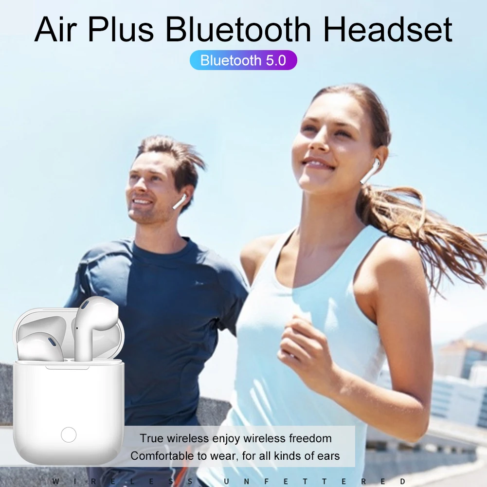 Беспроводная гарнитура Air Plus, набор Bluetooth Smart Touch, открытая Siri 1:1 Air Plus для iPhone XS MAX XR X Andriod Qi, Беспроводная зарядка