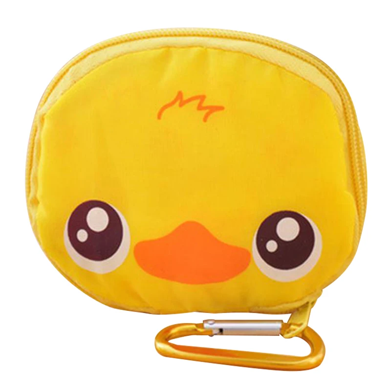 Cartoon Animal Foldable Folding Shopping Tote Reusable Eco Bag waterproof shopping bag The hook color is random