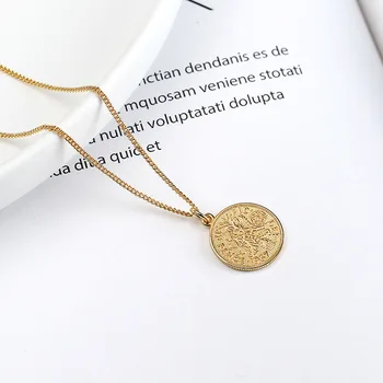 

Amaiyllis Vintage s925 Sterling Silver Clavicle Chain Choker Coin Necklace Pendants For Women Statement Collar Jewelry