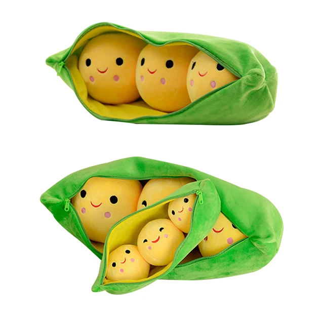 Soft Pea Pods Plush Toy Green Beans Soy Stuffed Cotton Plush Animal