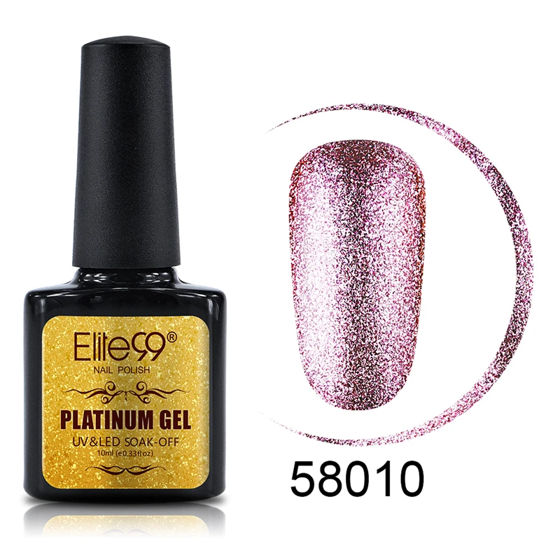 Elite99 Блестящий мерцающий Платиновый Гель-лак, УФ-светодиодный лак для ногтей, гель для рисования, набор УФ-гелей для маникюра, УФ-лак для ногтей, 10 мл - Цвет: 58010