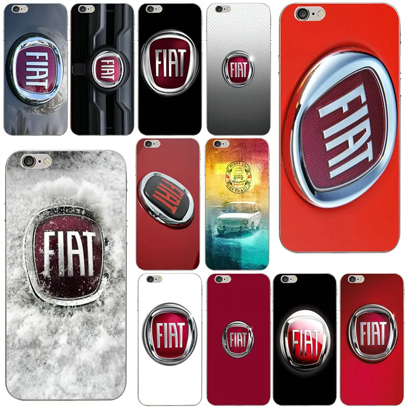 

Hot Fiat Logo Soft TPU Silicone Transparent Mobile Phone Cases Cover for iphone 8 7 Plus X 6 6S Plus 5 5S 5C SE 4 4S Luxury Bags