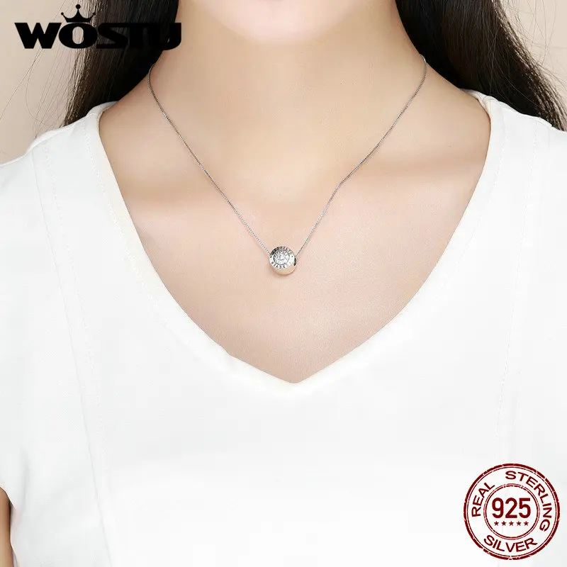 WOSTU Hot Sale Pure 925 Sterling Silver Family Forever Charm fit Original DIY Beads Bracelet Jewelry Accessories Gift FIC814