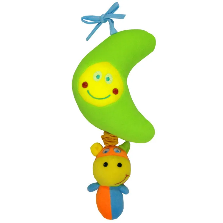 Soft Comfort Toys Baby Cute Plush Dolls Cartoon Music Plush Pull Bell Rattle Toy Bed Children Hanging Dolls