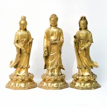 3 шт./партия, медные украшения Trinity Western Amitabha с изображением Будды и Гуаньинь Mahastamaprapta