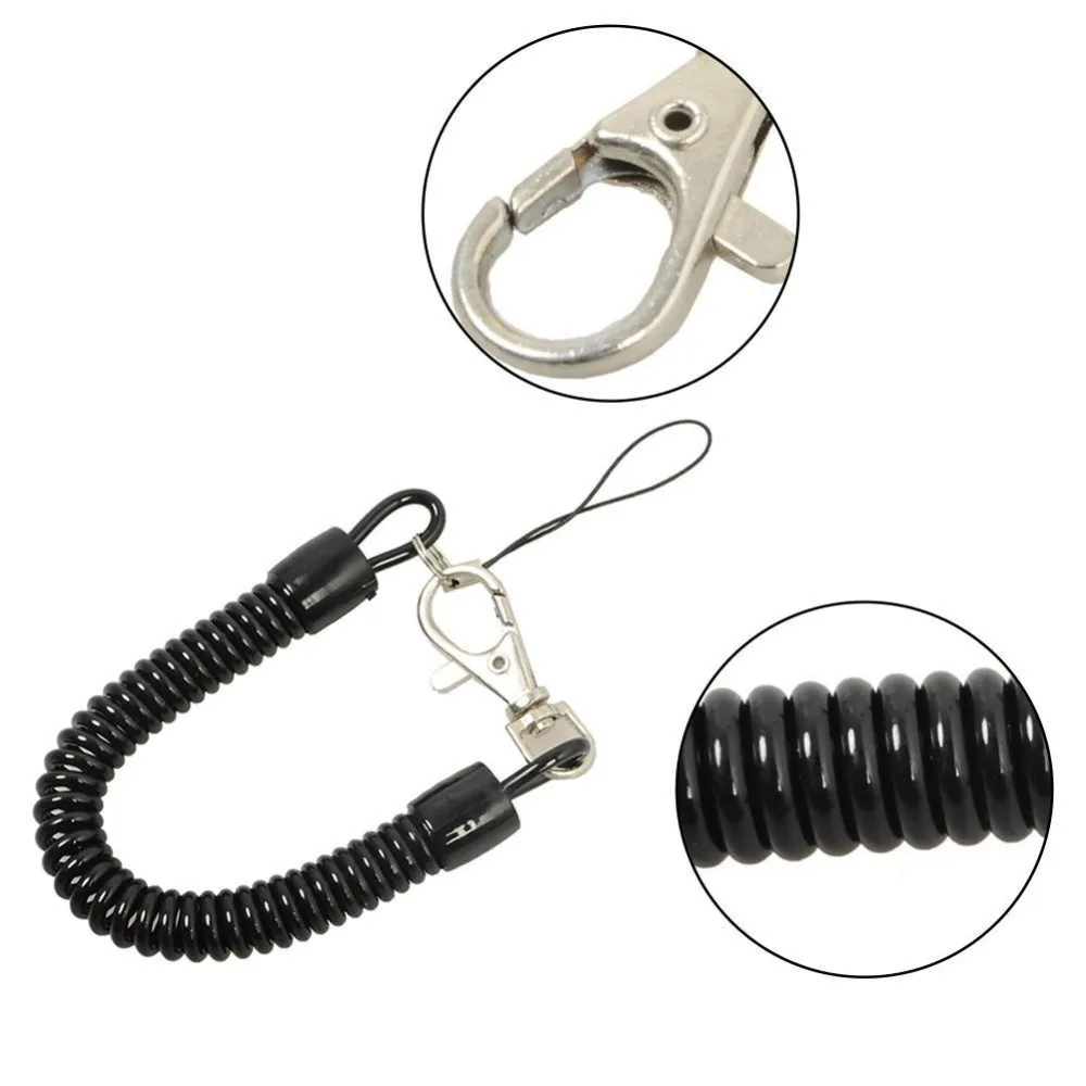 Практичный выдвижной пластиковый эластичный брелок для ключей в виде троса инструменты безопасности для наружного кемпинга весенний брелок
