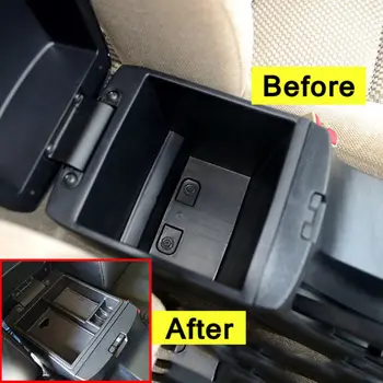 

Black Armrest Center Storage Box For Toyota Hilux 2004-2014 Tray Accessories black Console