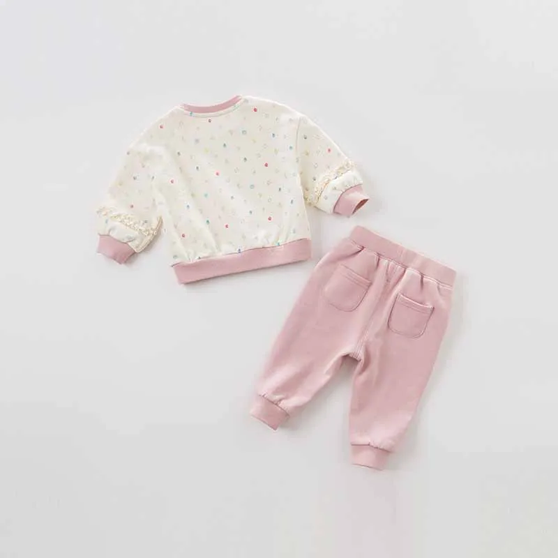 DBJ8654 dave bella/осенние комплекты одежды для маленьких девочек детская одежда высокого качества Модные наряды для малышей