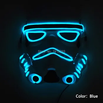 

2019 fashion Color Red Optional EL wire Steady on Star Wars Neon LED Mask holiday lighting Mask For Halloween Props