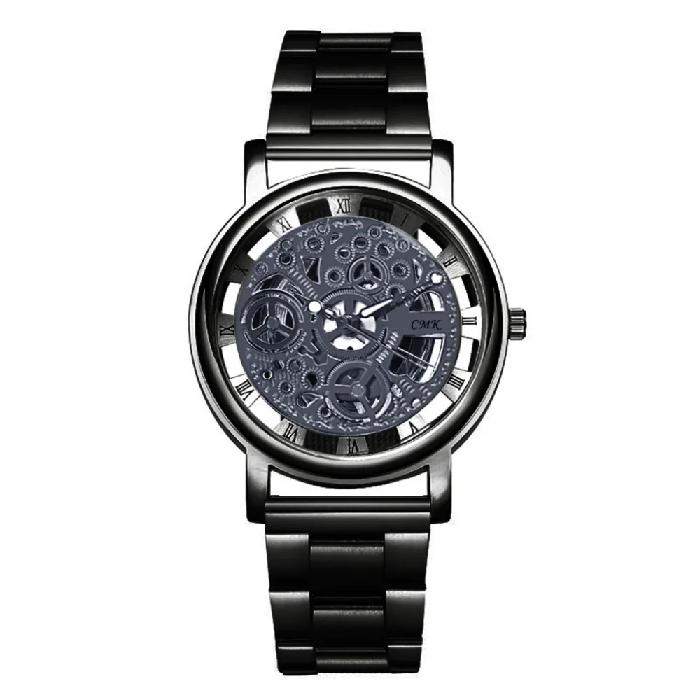 Duobla модные серебристые золотые Роскошные полые стальные часы наручные часы Ретро Мужские часы Relogio Masculino 40Q