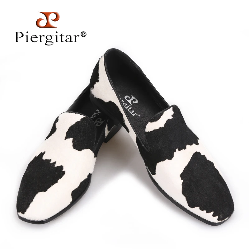 Piergitar 2017 handmade men loafers with black and white stitching Fashion party and prom men dress shoes big size male's flats
