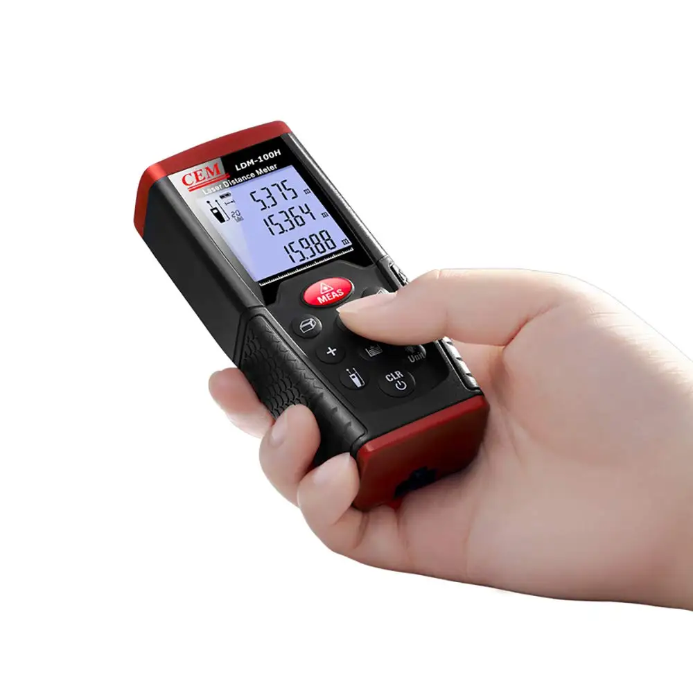 

CEM LDM-100H 330ft 100m Outdoor Laser Distance Meter Laser Tape Measure with LCD Backlight,Pythagorean Mode, Measure Distance,
