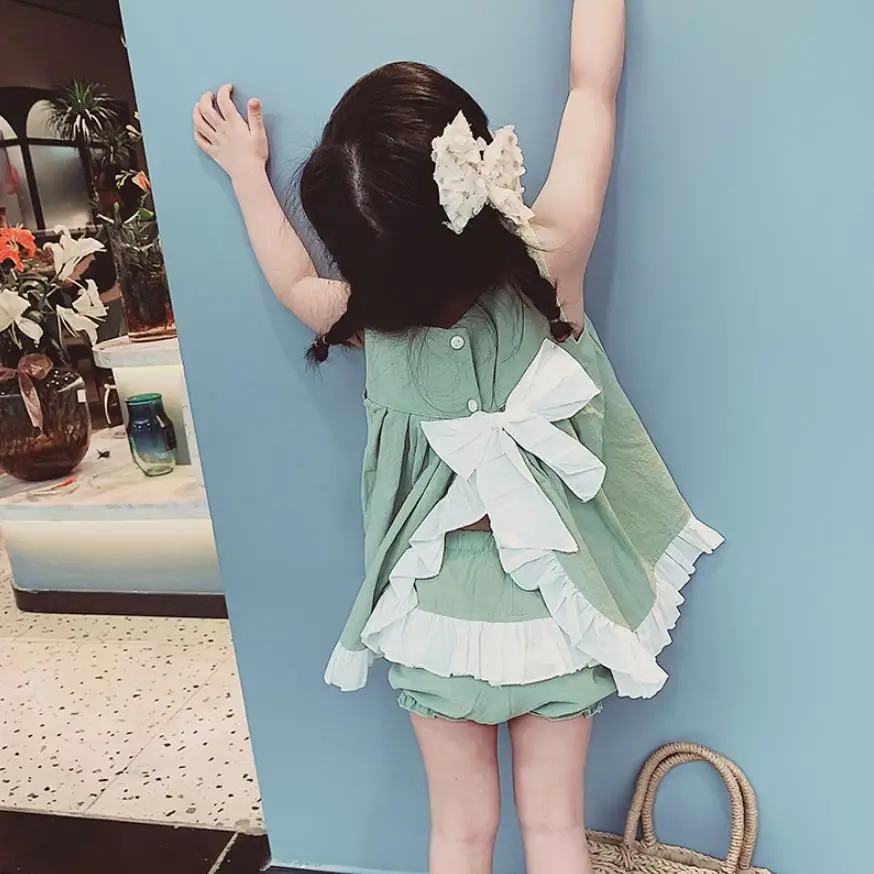 

Baby Girls Dress Summer Children Bow Cute Dress Sleeveless Cotton Halter Vacation Vest Dress Infant Outfit kids Vestidos Y1186