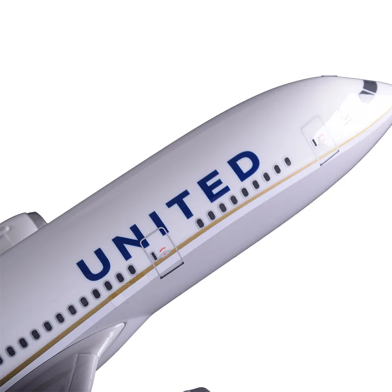 Модель самолета из смолы 43 см модель авиакомпании B787 United Airlines Боинга 787 США ручной