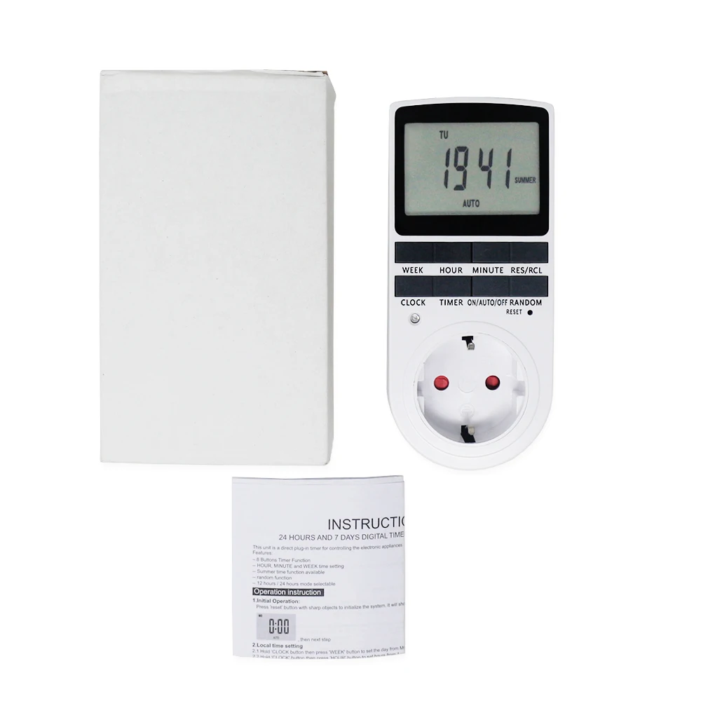 Digital Timer Switch 220V Weekly Programmable Timer Socket Outlets Sinotimer for Household with 16 Setting 12hr/24hr Functions timer switch programmable timer switch time switch