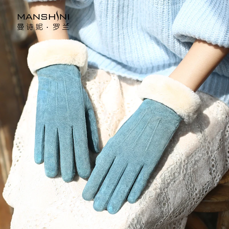 2018 Winter touch screen gloves add down keep warm Increase thick cold-proof women telefingers gloves ride or drive gloves 0218 2018 Winter touch screen gloves add down keep warm Increase thick cold-proof women telefingers gloves ride or drive gloves 0218