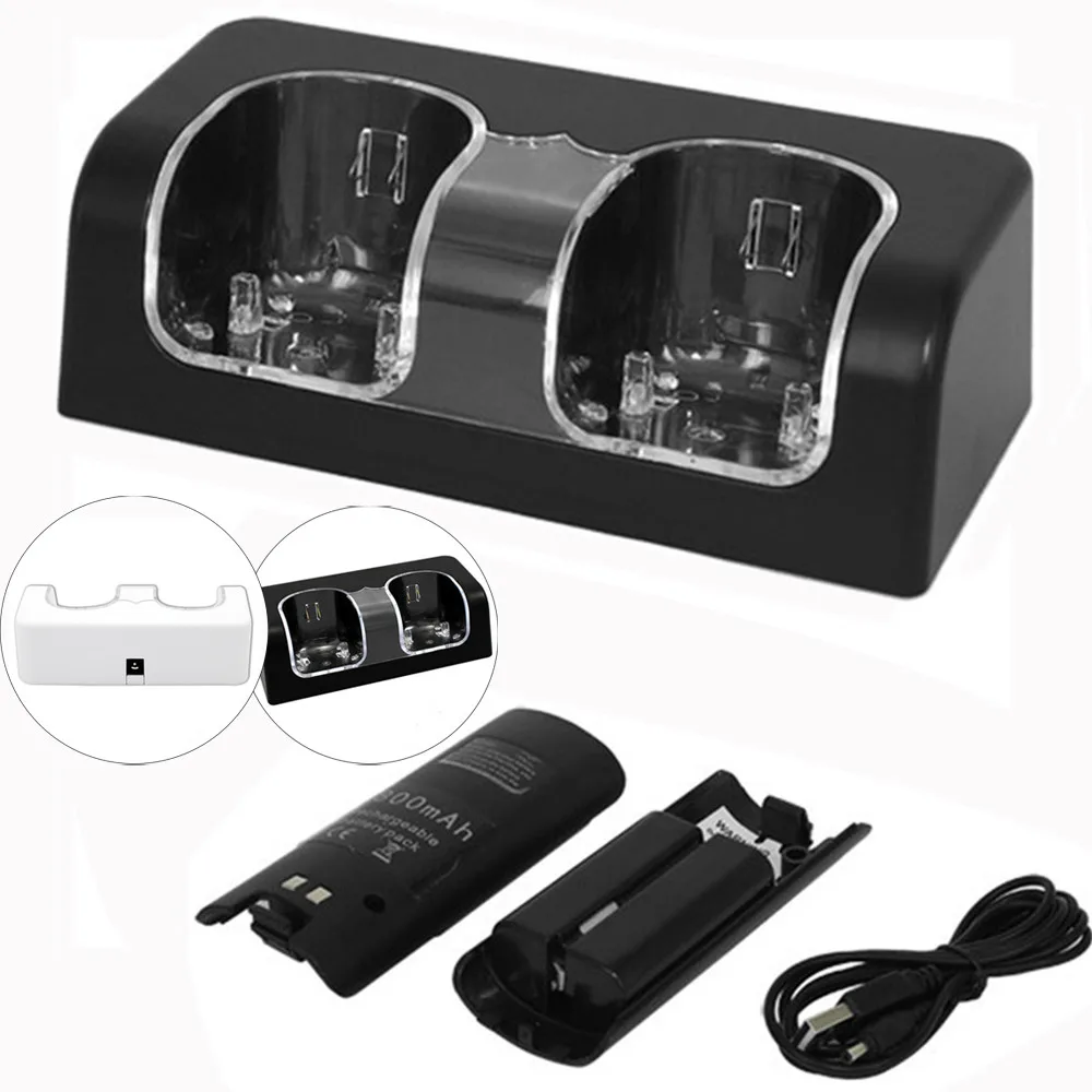 Charger Charging Dock Station +2 Batteries For Nintendo WII Remote Controller LED charge indicator light 2800mAh battery Charger Charging Dock Station +2 Batteries For Nintendo WII Remote Controller LED charge indicator light 2800mAh battery