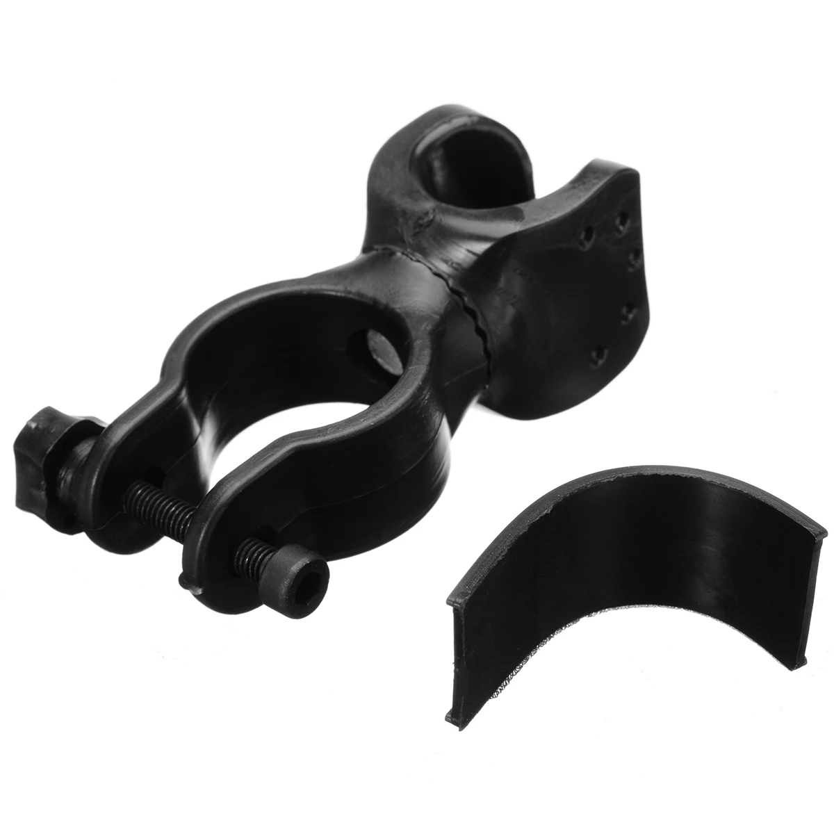 Black Flashlight Clip Metal Detector Detecting Pin Pointer Flashlight Holder Mount Clip Adjustable Flashlight Clamp 10.5x6x3.3cm
