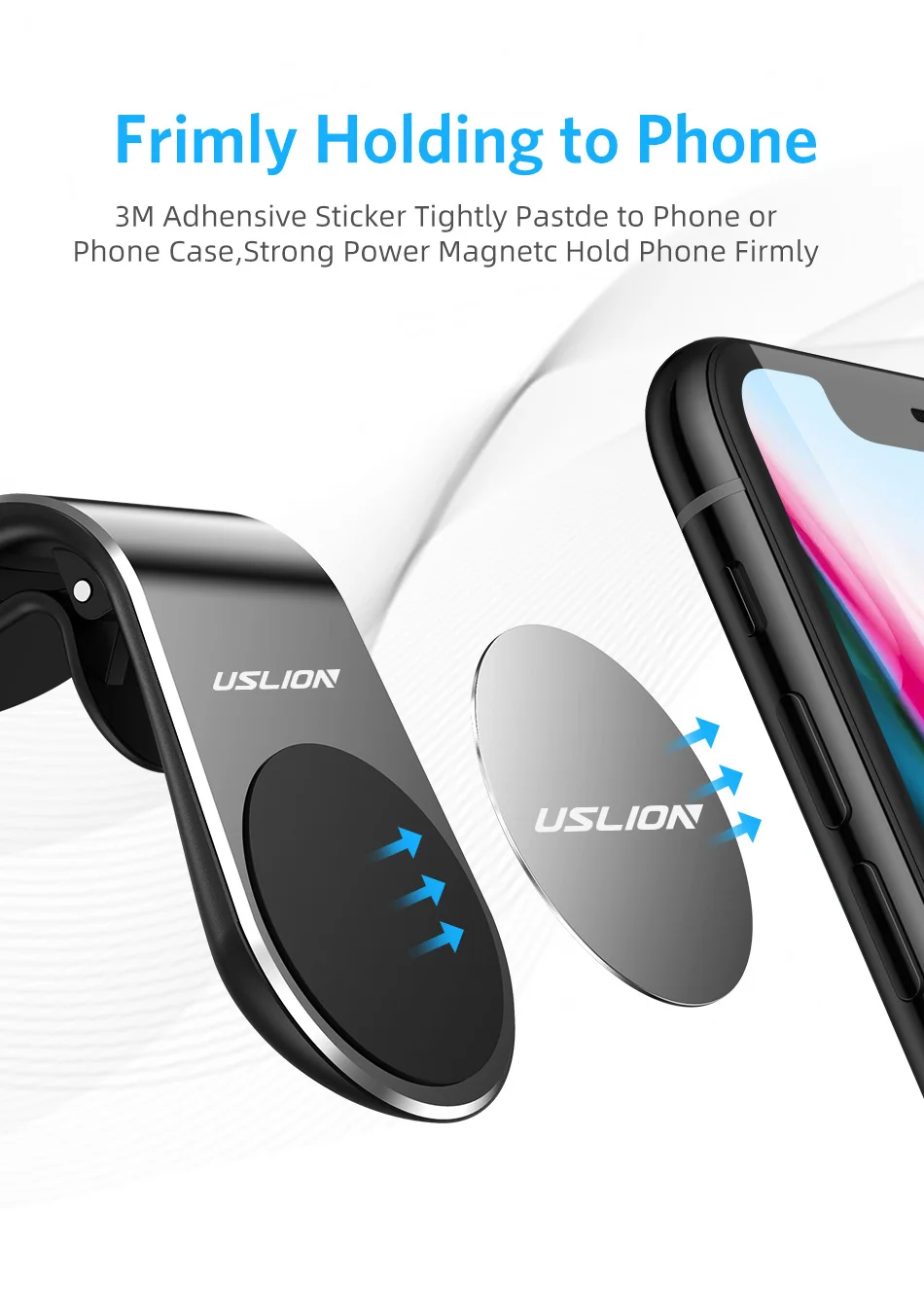 USLION магнитный автомобильный держатель для телефона универсальный для телефона держатель на вентиляционное отверстие автомобиля подставка для iPhone планшеты и смартфоны Telefone