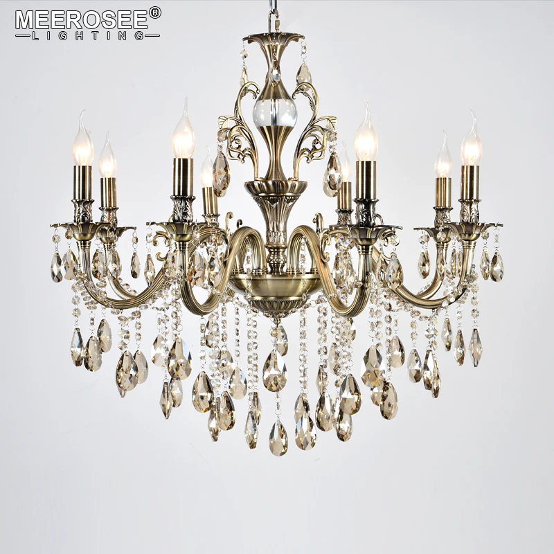 

Hot Selling Vintage Crystal Chandelier Lighting Fixture E14 Candle Crystal Lamp Hanging Light Candelabra For Foyer Living room