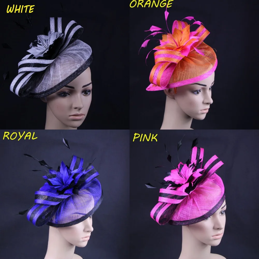 4pcs/lot Mixed Color Sinamay Fascinator Hair Accessories For Wedding