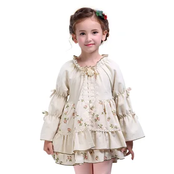 

2018 Spring Girls Clothing Suits Girl Princess Vintage Noble Dress Christmas Children Clothes Floral Costume for Party unique