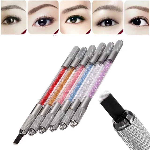 Manual Double Heads Eyebrow Tattoo Pen Permanent Microblading Makeup Tattooing Machine For Beauty 3D Embroidered Eyebrow Manual Double Heads Eyebrow Tattoo Pen Permanent Microblading Makeup Tattooing Machine For Beauty 3D Embroidered Eyebrow