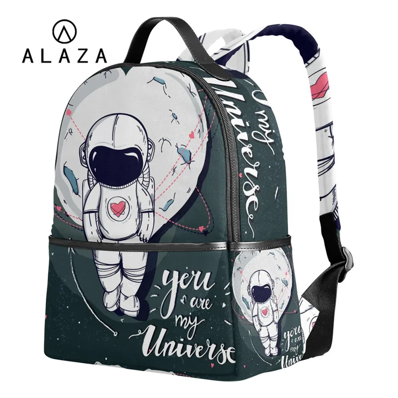 

ALAZA "You Are My Universe" Printing Backpack for Women Travel Bag School Backpack Man With Space Suit Bag Large Capacity 2019
