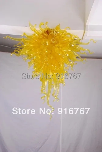 

LR072 - Free Shipping Truely Handmade Yellow Colored Modern Glass Chandelier