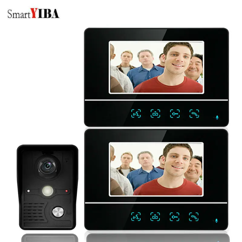 SmartYIBA 7 дюймов TFT сенсорный экран видео домофон система дверной звонок Дверной звонок с ИК ночного видения камера монитор