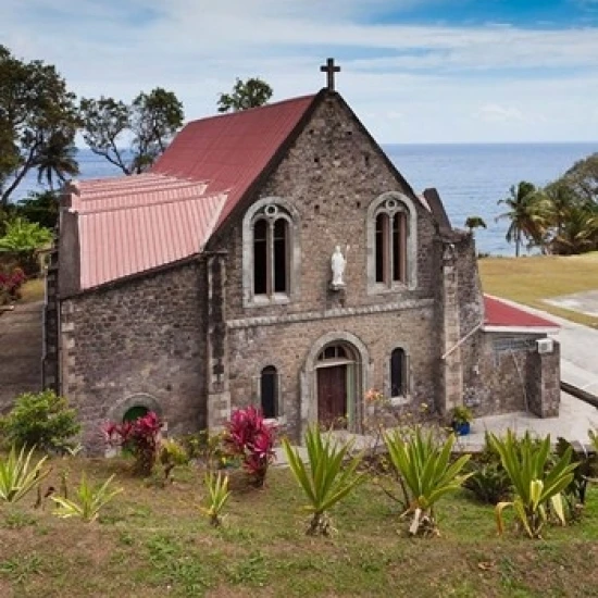 Dominica  Roseau  Grand Bay Area  Berekua church Poster Print by Walter Bibikow (19 x 28)