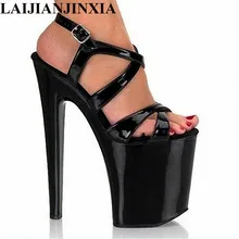 Laijianjinxia/Женская обувь черного цвета пикантные полюс Танцы Обувь 20 см босоножки на высоком каблуке пикантные Клубные модели Обувь для танцев e-040