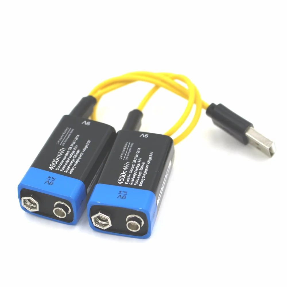 2 шт. Etinesan 9V 4500mWh литий ионные полимерные аккумуляторы + usb кабель для