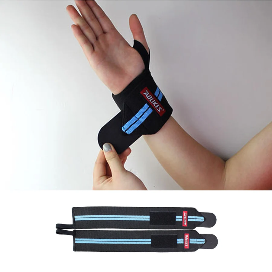 1Pair Adjustable Wrist Brace Fitness Weightlifting Dumbbell Bandage Wraps Crossfit Gym Gloves