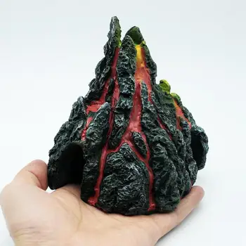 

Resin Fish Tank Artificial Volcano Ornament Aquarium Air Bubble Volcano Decoration Oxygen Pump Air Bubble Stone Decor 12x10x12cm