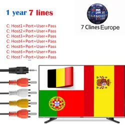 Cccam europa Portugal 7 линий 1 год Cccam для 1 года Испания Польша Германия спутниковый ТВ приемник DVB-S/S2