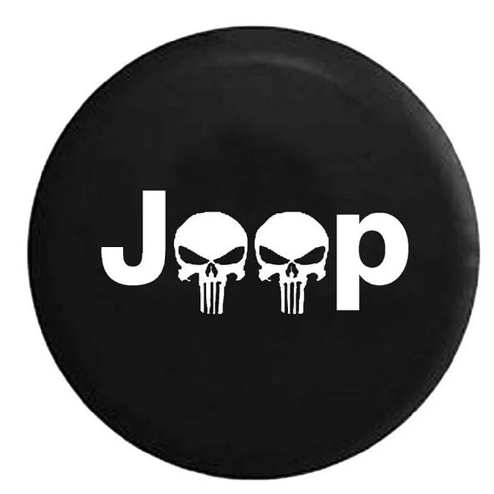 

Universal 14''15'' 16'' 17'' Black Skull Spare Wheel Tire Covers Case Protector Fit For Jeep Wrangler UV Resistant Waterproof