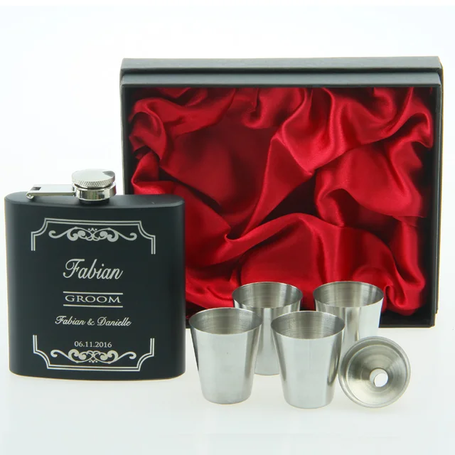 personalized wedding gift for groom or groomsmen gifts of 7oz hip